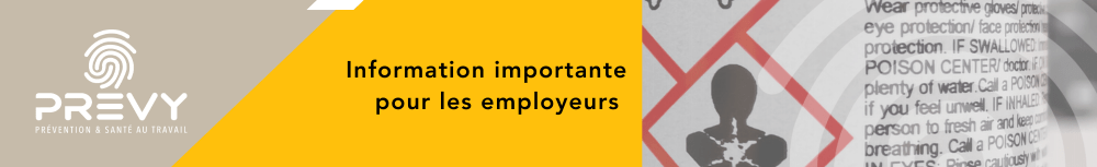 Bandeau newsletter mailing 1 - - Information importante aux employeurs : obligation d'établir une liste nominative d'exposition aux agents chimiques CMR à partir du 5 juillet 2024 - PREVY Prévention & Santé au Travail